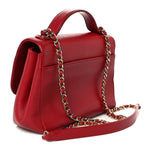 Caviar Quilted Small Business Affinity Flap Red