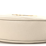 Grain De Poudre Matelasse Chevron Quilted Round Vinyle Camera Bag Crema Soft