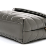 Calfskin Y Quilted Monogram Toy Loulou Crossbody Bag Grey Kaki