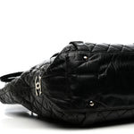 Distressed Lambskin Vintage Ligne Lady Braid Tote Black