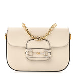 Azalea Calfskin Mini Crystal Horsebit 1955 Shoulder Bag Mystic White