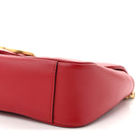 Calfskin Matelasse Small GG Marmont Shoulder Bag Hibiscus Red