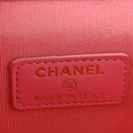 Lambskin Quilted Trendy Mini Vanity Case With Chain Pale Pink