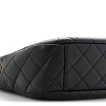 Caviar Quilted Large Coco Tassel Camera Case Black