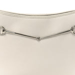 Calfskin Horsebit Slim Shoulder Bag White
