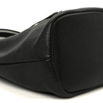 Vitello Daino Soft Drawstring Bucket Bag Black