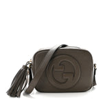 Sakai Be Green Calfskin Diagonal Stitched Small Blondie Shoulder Bag Craclet Brown