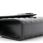 Grain De Poudre Textured Mixed Matelasse Triquilt Medium Monogram Monochrome Satchel Black