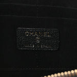 Iridescent Caviar Quilted Classic Pouch With Handle Black