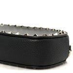 Calfskin Rockstud Mini Crossbody Bag Black