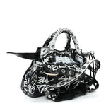 Agneau Arena Graffiti Neo Cagole Handbag XS Black White