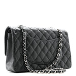 Caviar Quilted Medium Double Flap Black