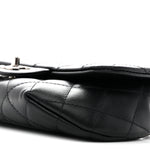 Calfskin Quilted CC Uniform Flap Belt Bag Black