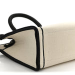 Fabric Jacquard Mini Roma Shopper Tote Natural Black