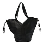 Santorini Lux Calfskin Y Drawstring Tote Black