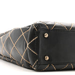 Calfskin Wild Stitch Large Tote Black