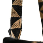 Jacquard Saffiano Triangolo Symbole Embroidered Large Tote Black Corda