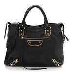 Chevre Gold Metallic Edge Hardware Velo Black