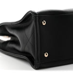 Calfskin CC Zipped Shopping Tote Black