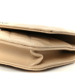 Caviar Quilted Wallet on Chain WOC Beige