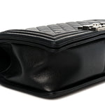 Calfskin Quilted Medium Boy Flap Black