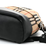 House Check Canvas Calfskin Small Nico Backpack Archive Beige