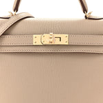 Chevre Mysore Horseshoe Mini Kelly Sellier 20 Gris Tourterelle Rose Mexico