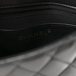 Lambskin Resin Quilted Mini Heart Square Flap Black