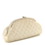 Metallic Calfskin Quilted Timeless Clutch Gold
