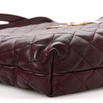 Lambskin Quilted Maxi Icare Shopping Tote  Rouge Cabernet
