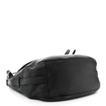 Grained Calfskin Saddle Soft Bag Black