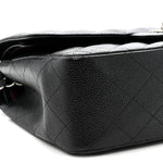 Caviar Quilted Jumbo Double Flap Black
