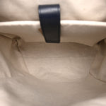 GG Supreme Monogram Textured Dollar Calfskin Medium Ophidia Double Buckle Backpack Blue Dark Blue Black