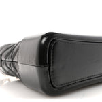 Aged Calfskin Chevron Quilted Medium Gabrielle Hobo Black