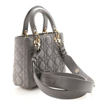 Lambskin Cannage Small Lucky Badges My Lady Dior Grey