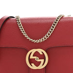 Dollar Calfskin Small Interlocking G Shoulder Bag Red