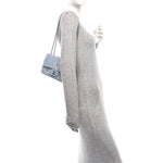 Denim Strass Evening Flap Bag Blue