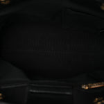 Calfskin Chevron Quilted Statement Shopping Tote Black