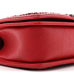 Calfskin Quilted Medium Top Handle Boy Flap Red