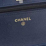 Caviar Quilted CC Turnlock Wallet On Chain WOC Navy Blue