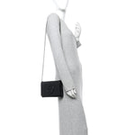 Sakai Be Green Calfskin Diagonal Stitched Blondie Wallet on Chain Black