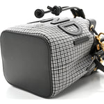 Wool Vitello Grace Small Houndstooth Mini Mon Tresor Bucket Bag Grigio Anthracite