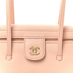 Shiny Caviar Preppy Coco Long Vanity With Strap Light Pink