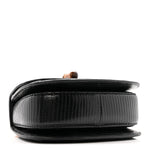 Sequin Lizard Embossed GG Mini Bamboo 1947 Top Handle Chain Bag Black White