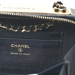 Lambskin Quilted Small Trendy CC Camera Case With Chain Navy