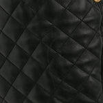 Lambskin Quilted Maxi Icare Shopping Tote Black