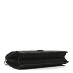 Suede Quilted Medium Single Flap Black