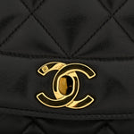 Lambskin Quilted Medium Single Flap Black