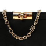 Satin Small Marlene Chain Clutch Black