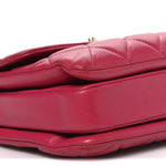 Lambskin Quilted Small Trendy CC Flap Dual Handle Bag Dark Pink